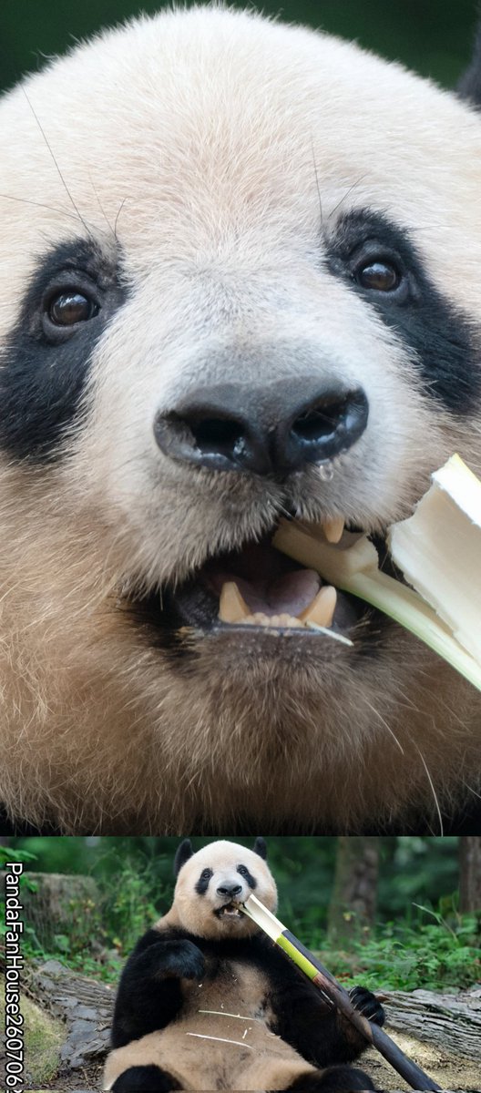 PandaFanHouse's tweet photo. よかった😍！今日の午後、日本時間の午後5時に香香が出てきて、元気いっぱいに大きな竹の子を4本も食べたよ🤪！偽妊娠による体の変化にもだんだん慣れてきているみたい🙏。がんばれ香香✊🏻！おやすみ🤗
Good night to you from XiangXiang today😴
📷260706PandaFanHouse@Ya'an碧峰峡 https://t.co/2QQyphu6k3