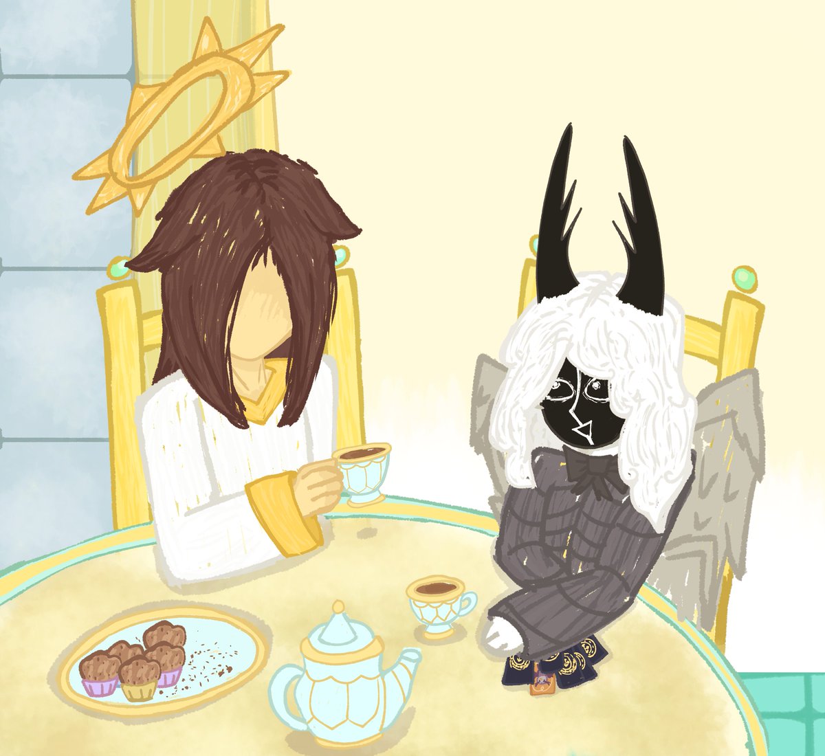 Buttercuppp63's tweet photo. Tea Time 
#Beyondtheuniverse #btu #art #gods https://t.co/HKjUahUNOn