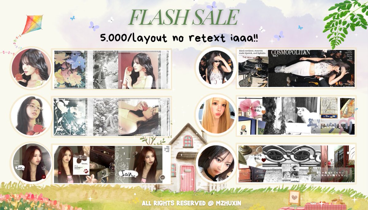 mzhuxin's tweet photo. help repost iaa! n_n

hai dalam rangka 7.7 aku mau flash sale semua layour akuuu menjadi 5k!! tapi no retext ia mentemen!! bisa buat dibagiin2 yaa! nayok jajank biar ak cpat beli aerox

#zonauang layout flash sale https://t.co/6iE2Dcs3Cf