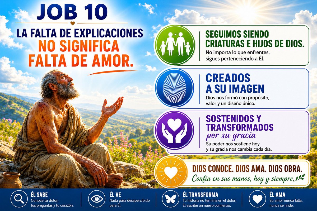 brunoraso's tweet photo. 🔶La falta de explicaciones no significa falta de amor.
🔶Seguimos siendo criaturas e hijos de Dios.
🔶Creados a su imagen, sostenidos y transformados por su gracia. #Job10 #rpSp (Imagen IA)
👉 https://t.co/eLcO6TpZkU https://t.co/CPPRWBp9p4