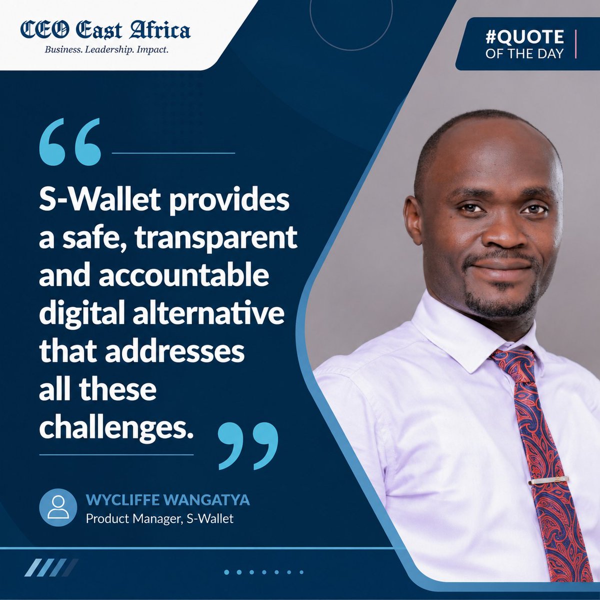 CEOEastAfrica's tweet photo. #Quoteoftheday

Trust is built through transparency, and innovation creates confidence.

"S-Wallet provides a safe, transparent and accountable digital alternative that addresses all these challenges." — @WWangatya, Product Manager, S-Wallet.

As schools embrace digital transformation, S-Wallet is redefining how parents send pocket money and how students manage it—securely, conveniently, and with greater accountability. It's more than a payment solution; it's laying the foundation for a financially literate, cashless generation.

🔗 Read the full story
https://t.co/fO4Rz2lF0X