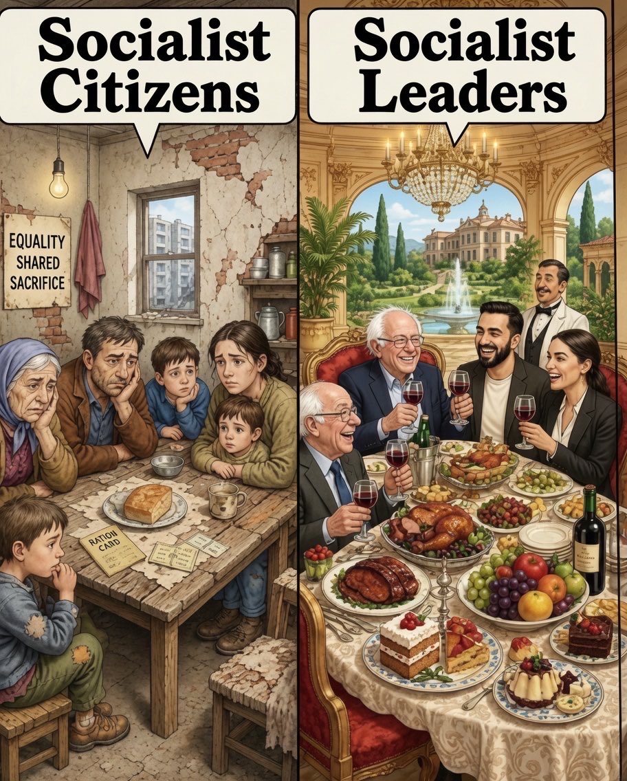 DameScorpio's tweet photo. Socialism is for the benefit of socialist leaders.

Not the citizens of a socialist state. https://t.co/btU0U0n6Km