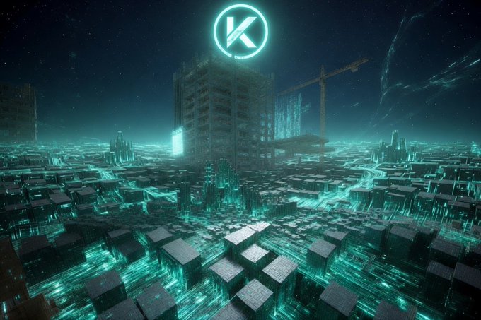 pepekaspa's tweet photo. $Kaspa is building its ecosystem foundation first — no hype, just real infrastructure. Covenants, KRC‑20, and ZK all running on the ultra‑fast BlockDAG.

The glowing K rising over a city under construction captures it perfectly: solid foundations now, the ecosystem follows next. https://t.co/oz1s4yyB6i