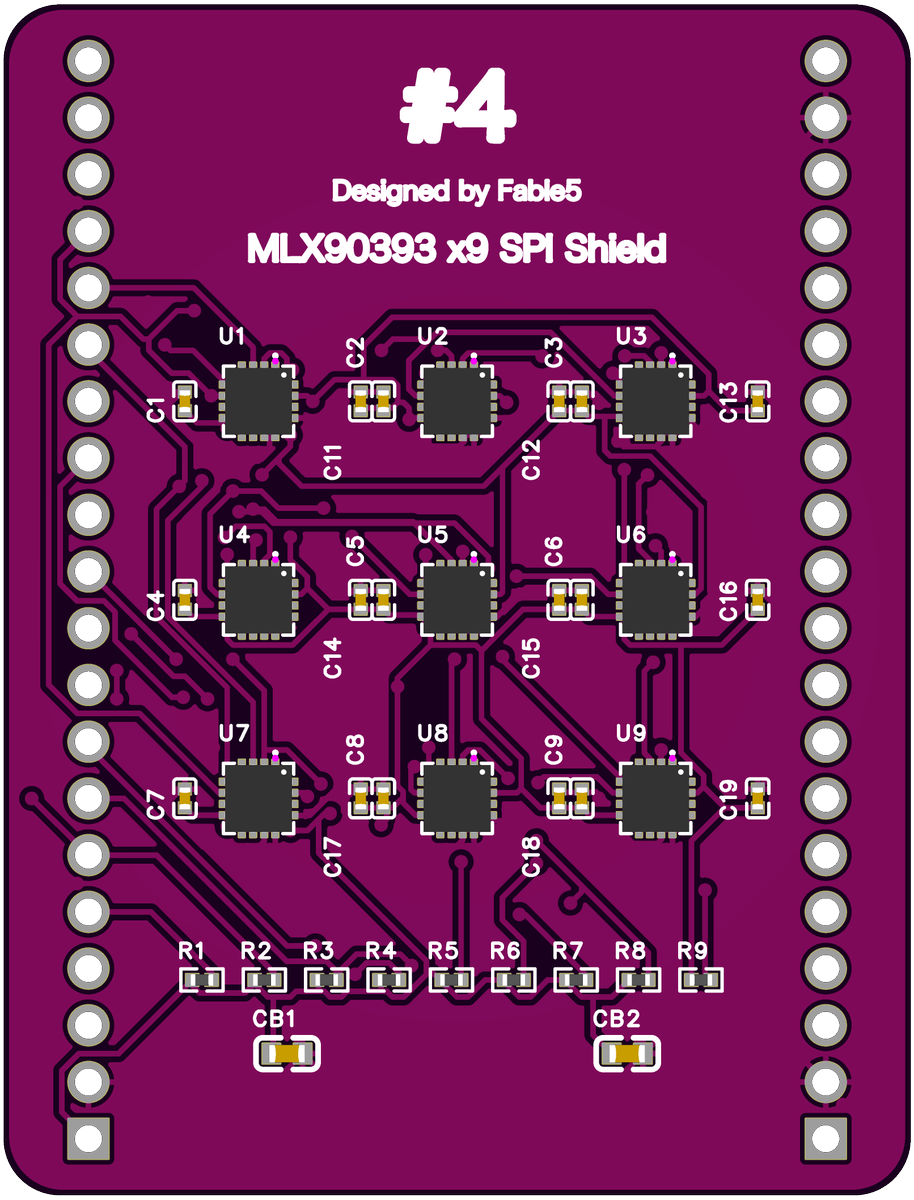 gclue_akira's tweet photo. Token生成物を実体に変換
JLCPCBにDevBoardと、Shield 8種類を発注

EasyEDA Proの回路図データがあれば、ESP-IDFでFirmwareをCloud Codeで開発可能となり、一気に動作確認までいけるのではと　Shield No.2はIMU x 9個, Shield No 4は、MLX90393 x 9個、全部で8シールド全て9個のセンサーを搭載 https://t.co/d6IFghB0Pp