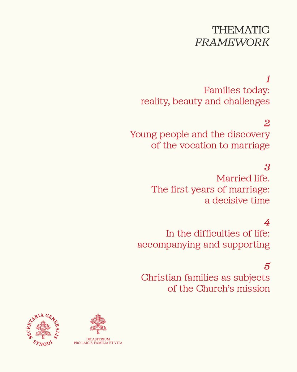 Synod_va's tweet photo. 👨‍👩‍👧‍👦 Ten years after #Amorislaetitia: the Dicastery for Laity, Family and Life and @Synod_va  publish the Thematic framework, preparing the Meeting convened by @Pontifex  in the Vatican, 7–14 October 2026.Families at the heart — as subjects of the Church's mission. 🕊️📄 https://t.co/aGww02OQtf
