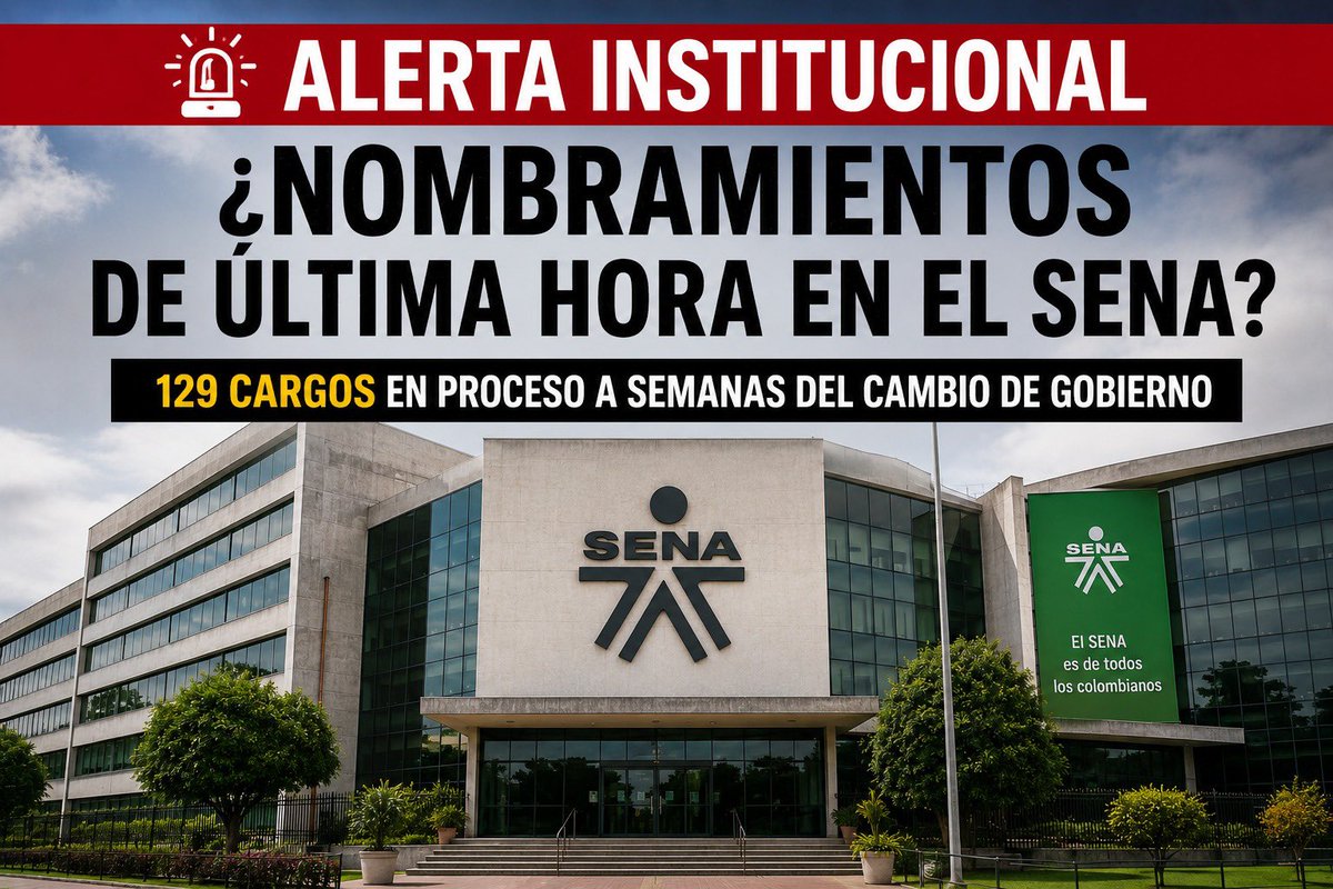 PalomaValenciaL's tweet photo. #Atención | A pocas semanas de terminar el gobierno Petro, la dirección del SENA acelera el proceso para proveer 129 cargos de Directores Regionales y Subdirectores de Centro.

Lo más grave es que, a última hora, reactiva la etapa de entrevistas, una evaluación subjetiva que equivale al 15% del puntaje total, justo cuando el país ya eligió un nuevo gobierno.

Todo indica que quieren dejar amarrados cargos estratégicos antes de entregar el poder. Es una maniobra que compromete la transparencia, genera un desgaste administrativo y financiero innecesario y dificulta la transición del gobierno del presidente electo, Abelardo de la Espriella.

Las instituciones no pueden convertirse en fortines políticos de salida.
