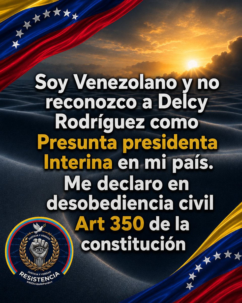 sanchezac1961's tweet photo. Delcy Rodríguez @delcyrodriguezv tu interinato concluyó, a partir de ahora no eres NADIE. @usembassyve @SecRubio @DIFUNDELOYA @UHN_Plus @NTN24 @RobertoCarlo14 @maibortpetit #Art350 #Venezuela #SOSVenezuela #Resistencia #Justicia https://t.co/y3QRWGFFzR