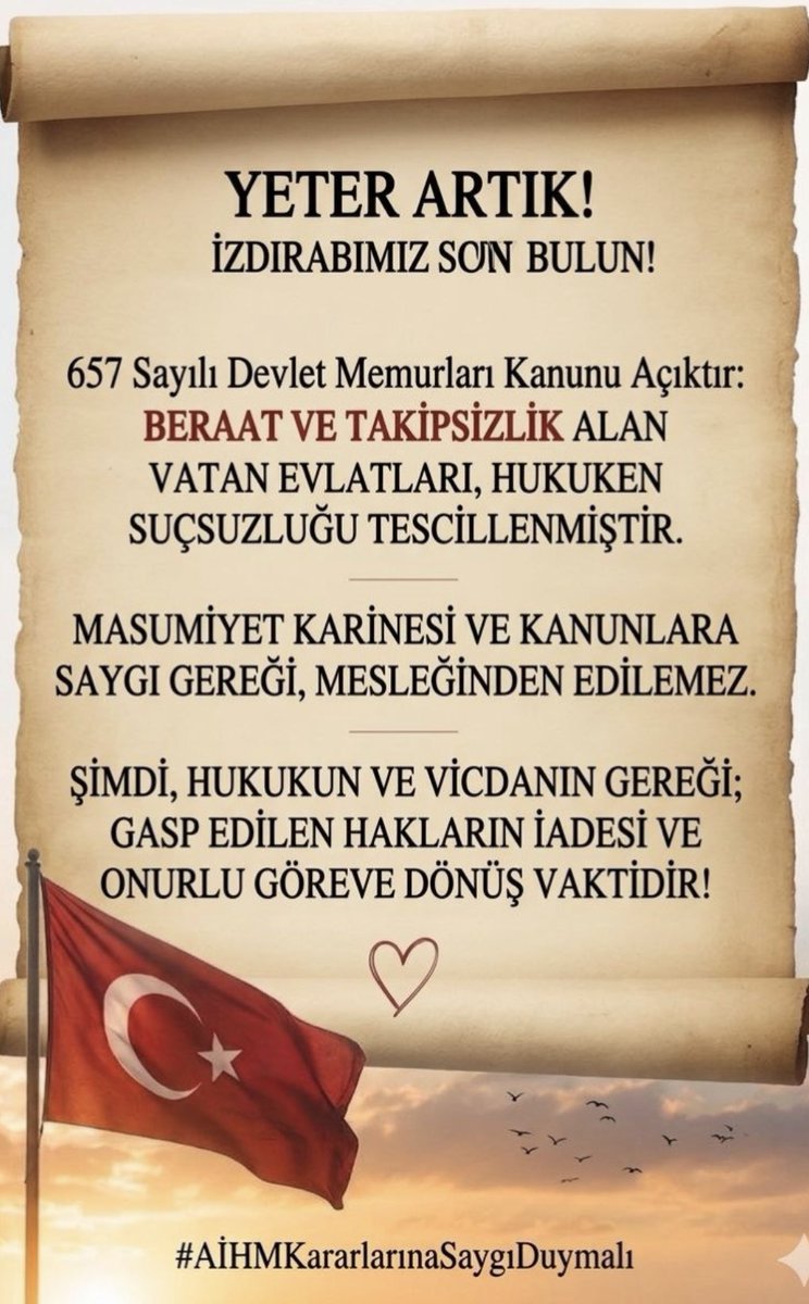 MuzafferER37534's tweet photo. @YildizFeti Haklarında hiçbir kesinleşmiş ceza hükmü olmayan, hukuken aklanmış KHK'lıların ve ailelerinin feryadını duyun.Yakınlarıyla 10 milyona ulaşan bu kitlenin ahı da, vatandaşlık bağı da, sandıktaki iradesi de ortadadır. Meclis bu konuya gözünü kapatamaz! #KamuVicdanıİçinAdalet https://t.co/AX1bICVPNj