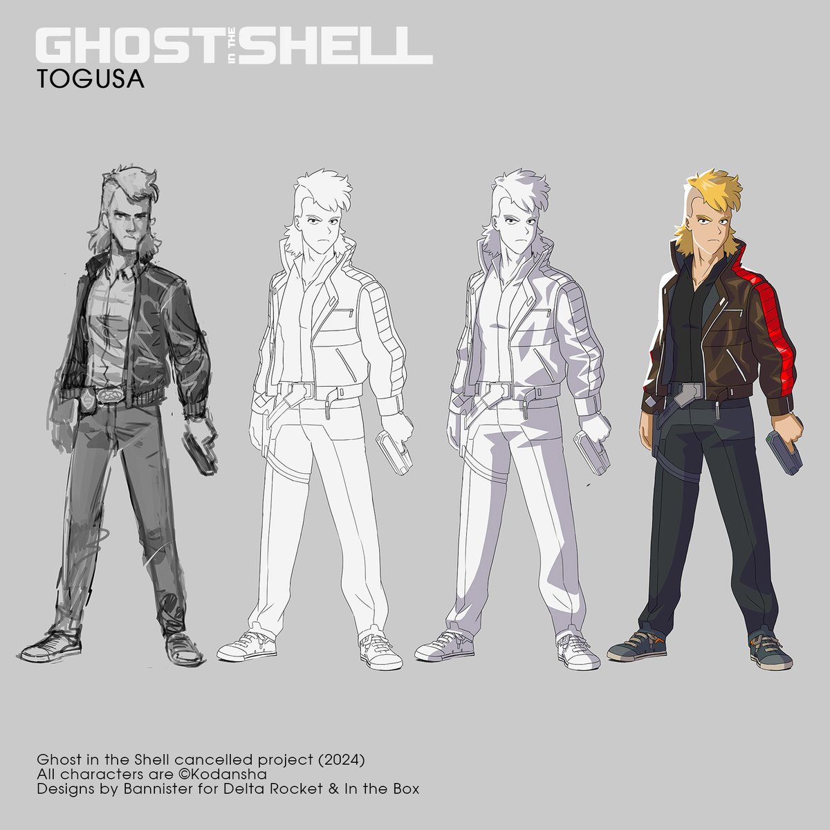 bannister01's tweet photo. In 2024 I worked on a GitS project for two French companies. It didn't go through, unfortunately, and got made by #ScienceSaru.
I was in charge of all the visuals: chara design, mecha design, vehicle design, BG design.
#ghostintheshell #gits #charadesign #characterdesign #visdev https://t.co/0ITxhKVDMF