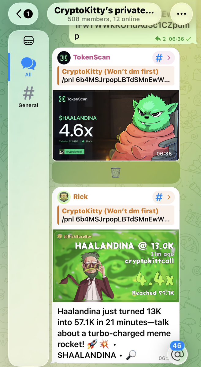 CryptoKittoll's tweet photo. 4x up from my call on $HAALANDINA
TG chads are winning 🏆 

6b4MSJrpopLBTdSMnEwWAo1FwYWWkKUHuAd3c1CZpump https://t.co/Vp7UaUzJSY