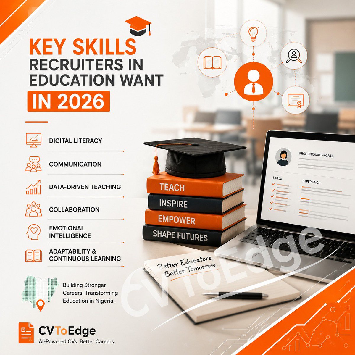 cvtoedge's tweet photo. Recruiters in 2026 are placing greater emphasis on transferable skills, digital literacy, adaptability, and the ability to create engaging learning experiences.

https://t.co/ClRnDgUNcU https://t.co/PTgxCIW4n7