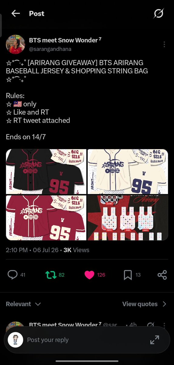 JuneKim07's tweet photo. @sarangandhana Black with red text jersey!
Thank you for doing GA💜💜💜 https://t.co/bAX029irSt