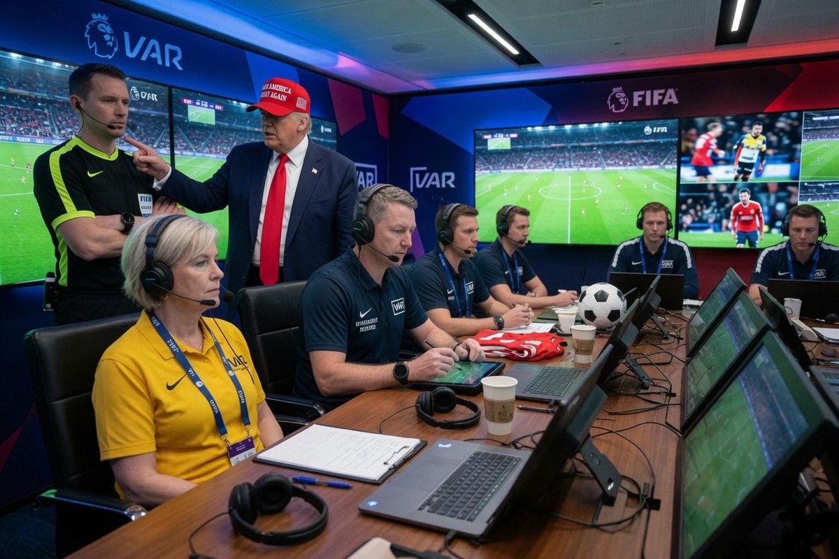 PhilippeBeye's tweet photo. @HollyBriden @zerohedge And the VAR location is temporary moved to the White House situation room. Just to make sure all these referees shut up. 😂 https://t.co/zohcWUAOMq