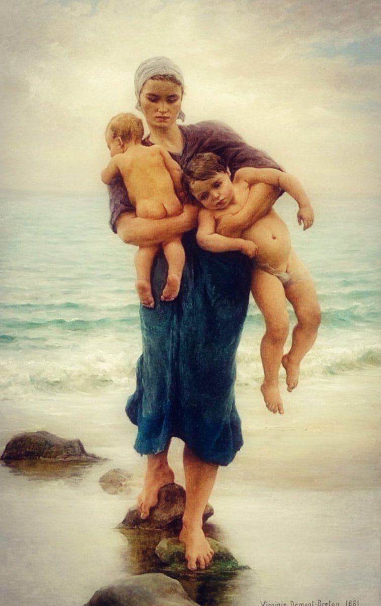 m_f0998's tweet photo. @sumayah369 { ألأمومةَ  أولُ وأهم صور الأمان في هذهِ الحياة } 
اللوحة للفنانة  الفرنسية فيرجيني ديمو بريتون  
Virginie Demont-Breton
(1859-1935) https://t.co/xN3eBuEoeT