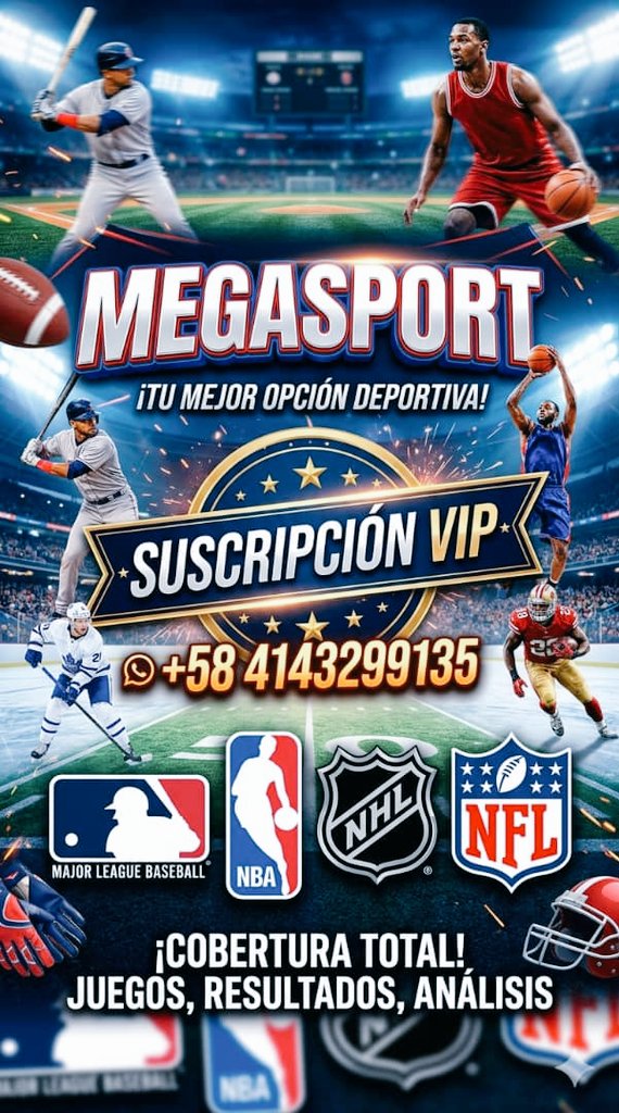 Megasportsven's tweet photo. #ATENCION Felíz LUNES tengan todos, aquí la #GuíaDeportiva de hoy para Jugar y Ganar en la #NFL #MLB #NHL #FUTBOL #NCAAF #Apuestas #Parley #Deportes #USA  Suscríbete WhatsApp +584143299135
Apoyar con RT o MG https://t.co/hR2ML8SH5Q