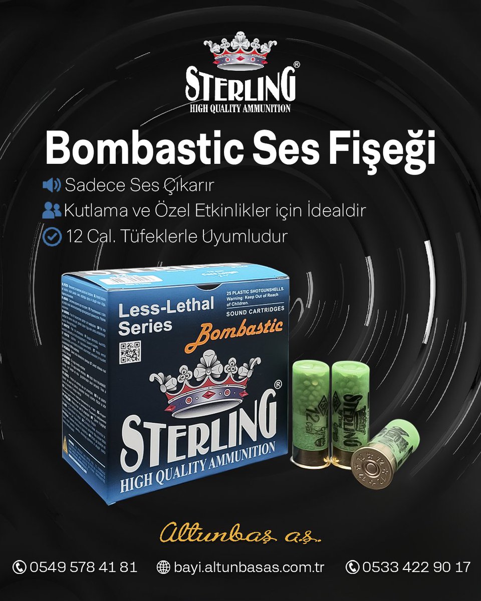Altunbas_As's tweet photo. Kutlama ve özel etkinliklerde güvenliğe duyarlı tercih: Sterling Bombastic Ses Fişeği
Sadece ses çıkarmak amacıyla tasarlanan Bombastic, kutlama ve etkinliklerde kontrollü kullanım için geliştirilmiştir.
#bombastic #altunbasas https://t.co/QVJON8Ai1f