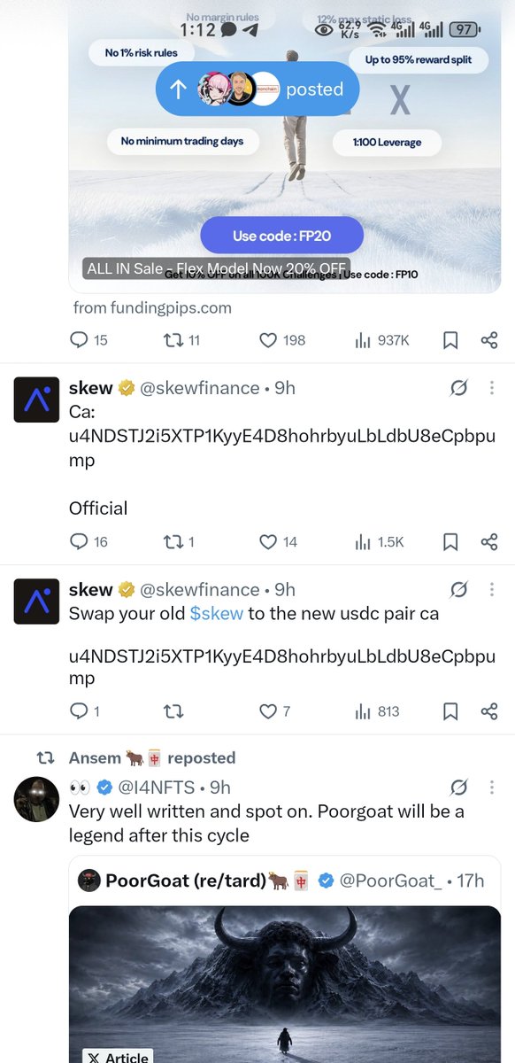ultron36's tweet photo. @badattrading_  @CryptoRugMunch  @CryptoScamHuntO
 please save people from these scammer @skewfinace Skew 
they scammed us last night and removed the posts https://t.co/hPmwJkBfTv