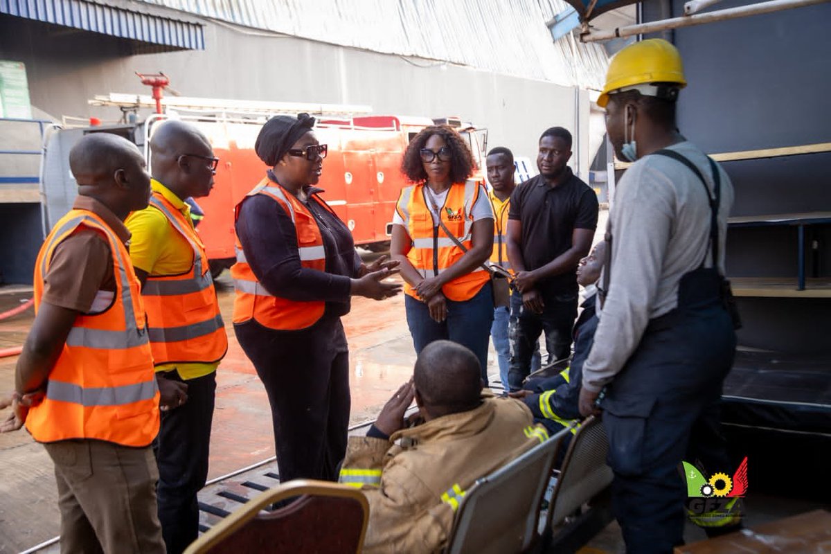 GHANAFREEZONES1's tweet photo. GFZA CEO Visits Melcom Warehouse Following Fire Incident

Tema Export Processing Zone, July 2026

The Chief Executive Officer of the Ghana Free Zones Authority (GFZA), Dr. Mary Awusi, on 5th July 2026, led a management team to visit the Melcom warehouse located within the Tema Export Processing Zone (EPZ) following the recent fire outbreak at the facility.
The visit was aimed at assessing the extent of the damage, expressing the Authority's support to the affected company, and engaging key stakeholders on measures to strengthen fire safety within the enclave.

 During the visit, Dr. Awusi interacted with a representative of Melcom, Mr. Govind, and the Tema Regional Fire Officer, who provided updates on the incident and the emergency response efforts. 
Reaffirming the Authority's commitment to the safety and resilience of businesses operating within the Free Zones enclave, Dr. Awusi pledged to collaborate closely with the Ghana National Fire Service to strengthen emergency preparedness and reduce response time to fire incidents within the Tema EPZ. She emphasized that improving fire response capabilities is essential to protecting investments, safeguarding lives and property and ensuring business continuity within the Zone.

The Ghana Free Zones Authority remains committed to working with all stakeholders to strengthen safety standards and maintain a secure environment for investors and businesses operating within the Free Zones enclaves. In this regard, the Authority, in collaboration with the Ghana National Fire Service, has launched investigations into the cause of the fire outbreak to establish its origin and recommend measures to prevent similar incidents in the future.

Dr. Awusi was accompanied by the Director of Corporate Affairs, PR & Aftercare, Dr. Patience Agbleze Acorlor; Director of the Tema Office, Mr. Edward Adu-Ntiamoah; Head of Estate and Zones, Mr. Benjamin Obeng; and other officers of the Authority.

Issued by Corporate Affairs, PR & Aftercare Department. #gfza
#trade
#exports #investments #GfzaAt30