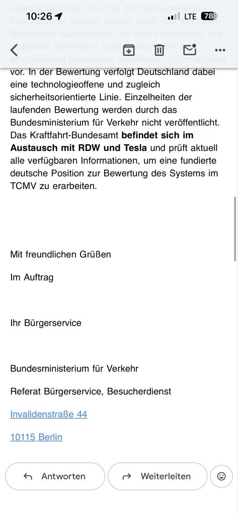 tslaming's tweet photo. GOOD NEWS 🇩🇪 For anyone closely tracking the European regulatory rollout for FSD, an official email response from Germany's Federal Ministry of Transport (BMV) just confirmed the exact roadmap 🔥

⚖️ June 30, 2026: The required dossier was submitted, and the RDW’s approval was substantively discussed during the Technical Committee on Motor Vehicles (TCMV) meeting.

🇪🇺 Upcoming vote: An official vote on the legal admissibility of FSD Supervised is scheduled for an upcoming TCMV meeting. A positive vote requires a qualified majority of member states and will trigger an EU Commission implementing act—authorizing the RDW to grant a type-approval valid across the entire European Union.

🇩🇪 Active review: The famously strict German Federal Motor Transport Authority (KBA) is currently in direct, active communication with both the RDW and Tesla. They are reviewing all available data to determine a well-founded position for Germany ahead of the final TCMV vote.

The technical testing phase is essentially complete, and FSD is now in the final political stages for continent-wide approval 🔥