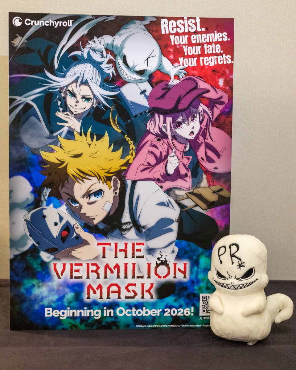 vermilion_PR's tweet photo. ━━━━━━━━━✈️
　AnimeExpo 2026
✈️━━━━━━━━━

アメリカで開催された、 #AX2026 の様子をご紹介🇺🇸
宣伝ケロちゃんもアニメエキスポを満喫💭

TVアニメ『#朱色の仮面』
2026年10月スタート！
読売テレビ・日本テレビ系全国ネット
土曜夕方5時30分枠にて放送📺 https://t.co/5LBF3LNuZa