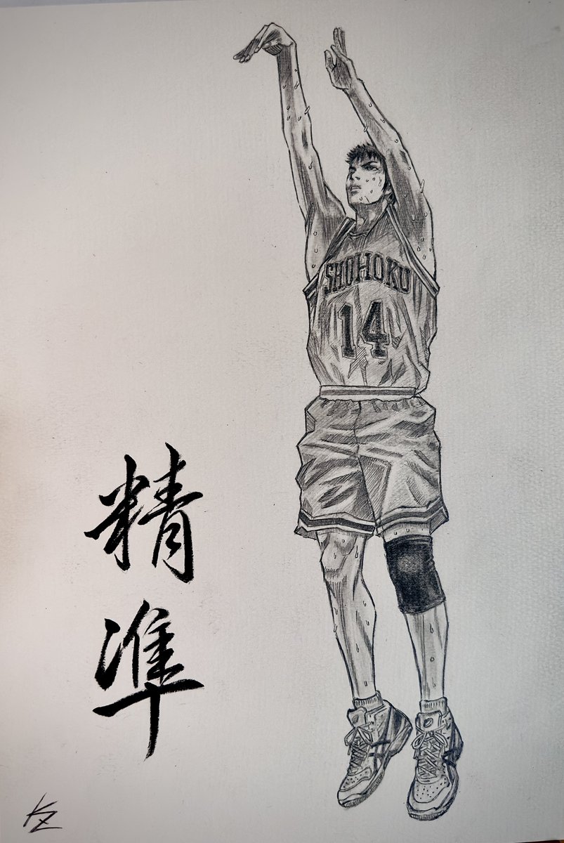 batcatlin's tweet photo. 【手繪鉛筆素描系列】灌籃高手 - 湘北五人組 完成！

從隊長赤木的「剛毅」、流川的執著、三井的「精準」、宮城的「迅捷」，到櫻木的「天才」，終於把湘北五虎全部畫完了！

每一張都是用鉛筆慢慢畫出來的，搭配毛筆字表現角色個性。

這系列對我來說是很大的挑戰，也是很大的收穫。

你最喜歡哪一位？ 
或是你覺得哪張最���感覺？ 
歡迎留言告訴我～

#手繪 #鉛筆素描 #湘北五人組 #灌籃高手 #SlamDunk #赤木剛憲 #流川楓 #三井壽 #宮城良田 #櫻木花道 #mangaart #pencildrawing