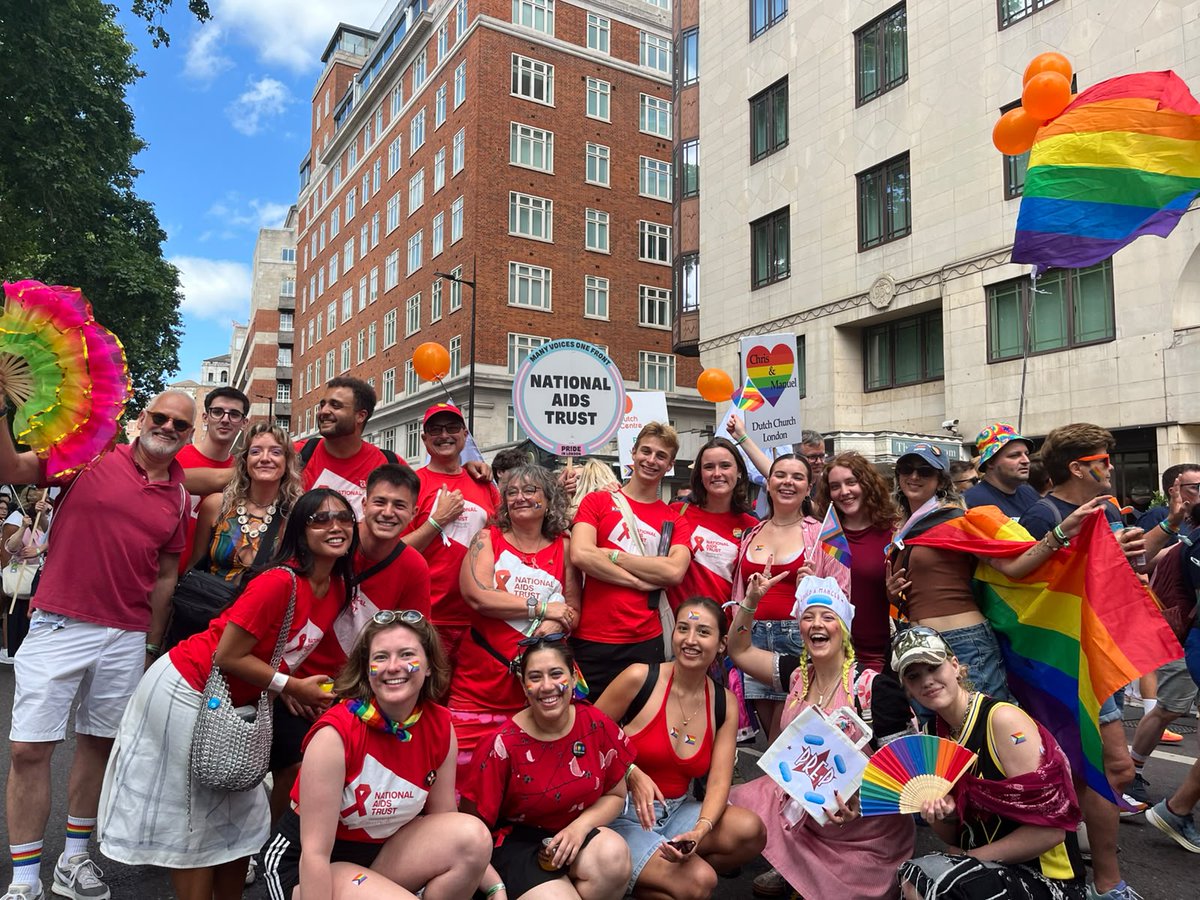 NAT_AIDS_Trust's tweet photo. What an incredible weekend celebrating London Pride 🏳️‍🌈

We are proud to stand alongside the LGBTQ+ community and in solidarity with everyone living with or affected by #HIV.

Thank you to everyone who marched with us and cheered us on from the sidelines! https://t.co/xwVnkMuB6H
