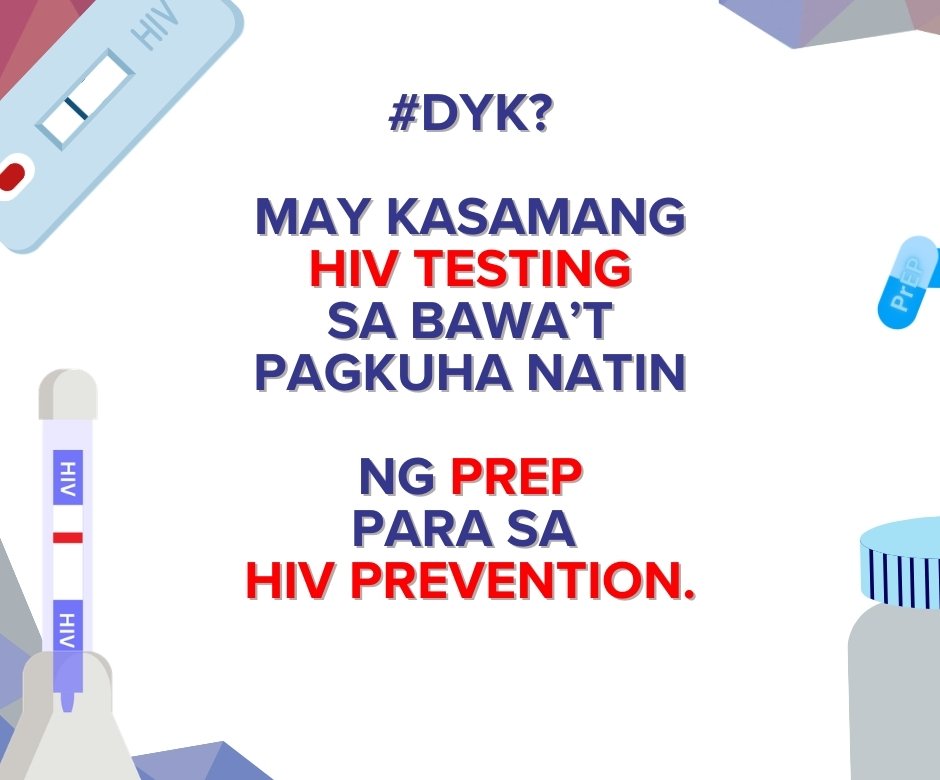 SailClinics's tweet photo. #DYK? Did you know na laging may HIV testing na kailangan pag kukuha tayo ng gamot na #PrEP para sa HIV prevention? ππ‘οΈ
Get testing and PrEP free with the SAIL Clinics and #SAILTelePrEP and #SAILTelePrEPCebu!
See you at SAIL! β΅οΈ
#TogetherWeSAIL
https://t.co/FE8O0IovBm https://t.co/524RHsu3Bm