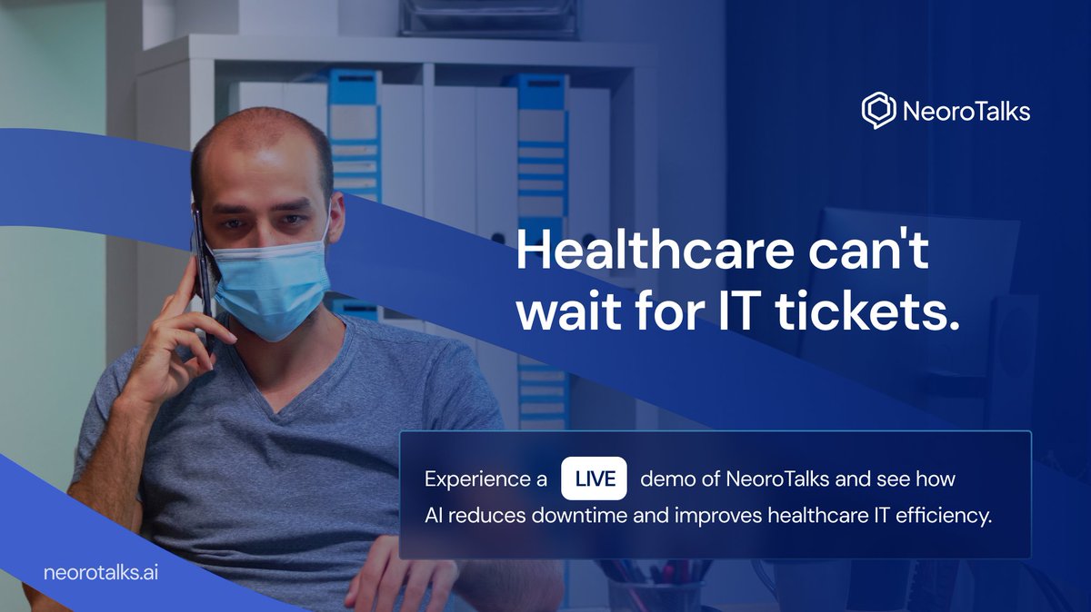 NeoroTalks's tweet photo. Healthcare IT shouldn't just react it should prevent. 
@NeoroTalks  uses AI-powered support to reduce downtime, resolve issues faster, and keep critical clinical systems running. 
#Neorotalks #Talksandtalks #OnPremisesAI #HealthcareAI #EnterpriseAI https://t.co/hLz4NFaXcb