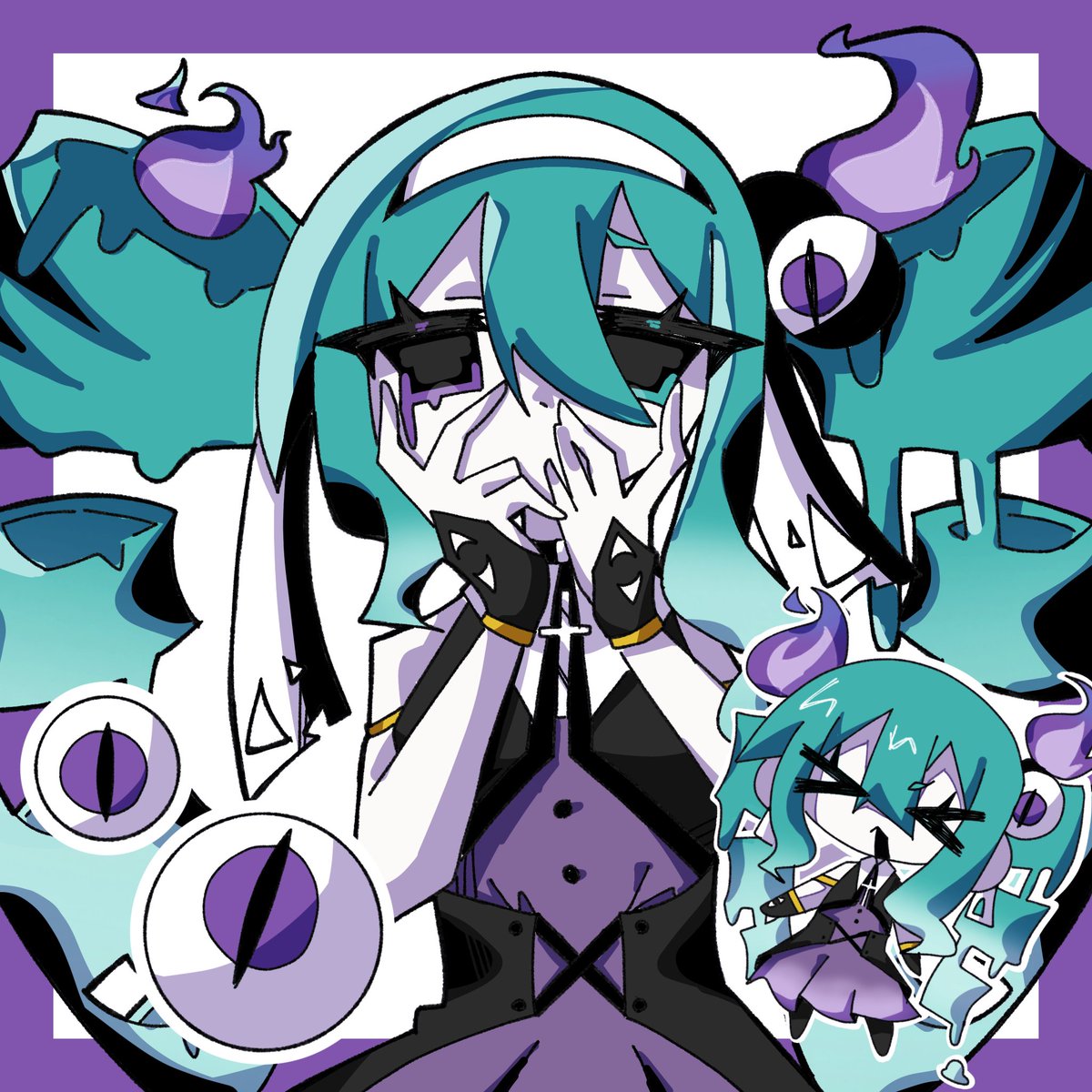 Raiac0613's tweet photo. お化けミクちゃん👻
 #イラスト
 #初音ミク https://t.co/RSiAw8Qeju