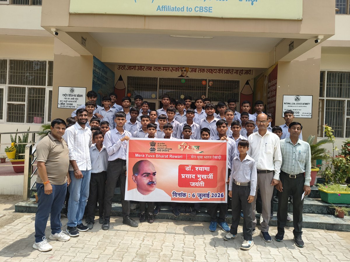 NykRewari's tweet photo. MY bharat Rewari celebrated Shyama Prasad Mukharjee birth anniversary  @MYBharatHQ @YASMinistry @mansukhmandviya @mybharatgov https://t.co/U0IVb5ZJVf