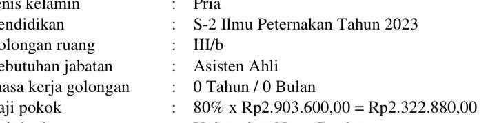 choaciao's tweet photo. bukan mau adu nasib, saya hanya mengaminkan kesaksian Pak Imam di MK.

selama berstatus cpns di 1 tahun pertama,  saya menerima gapok 80% dari 2.9 juta yg artinya sekitar 2.3 juta + uang makan tanpa fungsional, remun, serdos (smp skg pun msh belum eligible). 

susah? BWANGETTT, 
cukup? jelas tidak. bulanan untuk ngekos/kebutuhan harian/dll sangat mustahil untuk bertahan sebulan.

untuk survive dalam sebulan sering bgt pulang ngantor kadang sore-kadang malam msh harus kerja side job halal apapun sampe lewat tengah malem untuk menambah pundi-pundi rupiah. 
ini baru pns, saya yakin temen-temen dosen di PTS kebanyakan nasibnya lebih parah dari saya.

ayolah teman-teman dosen, fakta setelanjang ini masih membuat kita merasa baik-baik saja?

ayo kita memperjuangkan bersama kesejahteraan dosen Indonesia yg lagi diperjuangkan temen-temen di MK, bukan per kampus.

kalau kemudian regulasi berubah & tuntutan diterima, kita semua dosen, mau ASN, no ASN, PTS & PTN semua akan menikmati.