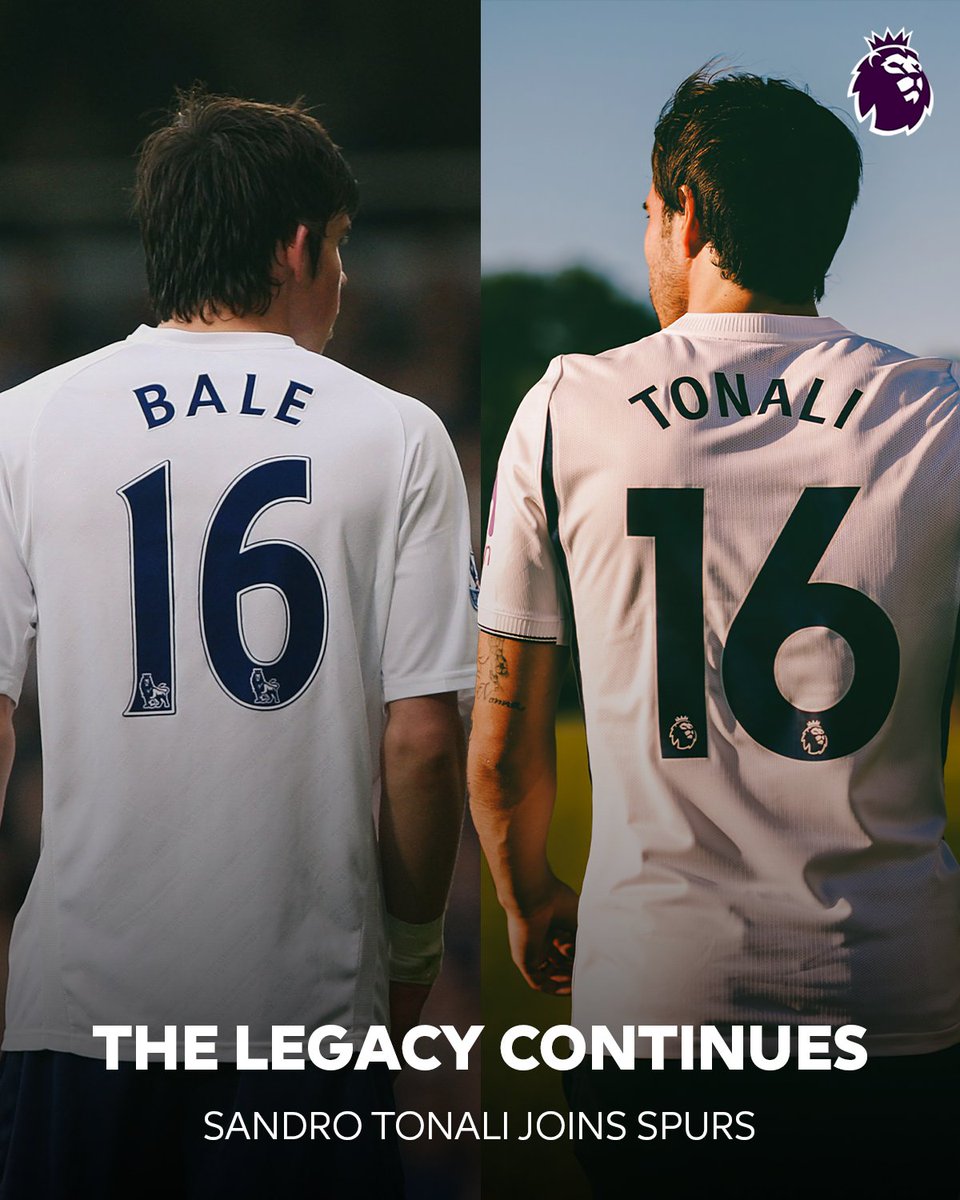 PLforIndia's tweet photo. Sandro Tonali inherits a shirt with history 👀

@SpursOfficial https://t.co/jiGvGkqVfM