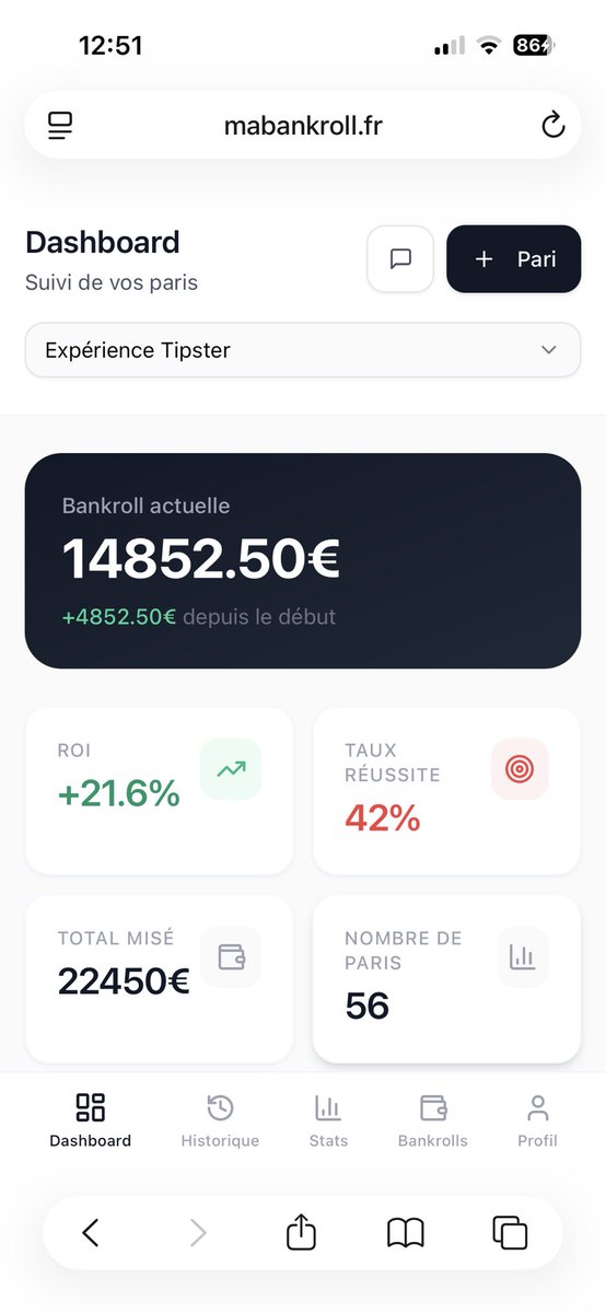 ksldubiz's tweet photo. J’ai créé une appli de suivi de bankroll 

L’avantage par rapport aux concurrents ? 

Pas besoin de rentrer les paris à la main, un simple screen suffit. 

Déjà 400 utilisateurs. Et en plus..

C’EST GRATUIT (RT et like svp ça mange pas de pain) 

https://t.co/ItxybMM2Uv https://t.co/rjLRgtGH0N