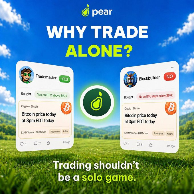 yahna430's tweet photo. Everyone thinks they’re right.  Very few are willing to prove it.  And even fewer get to watch their calls play out against other people in real time.  Trading shouldn’t be a solo game.  Why trade alone?

@tradeonpear https://t.co/dHzWbIKAA1