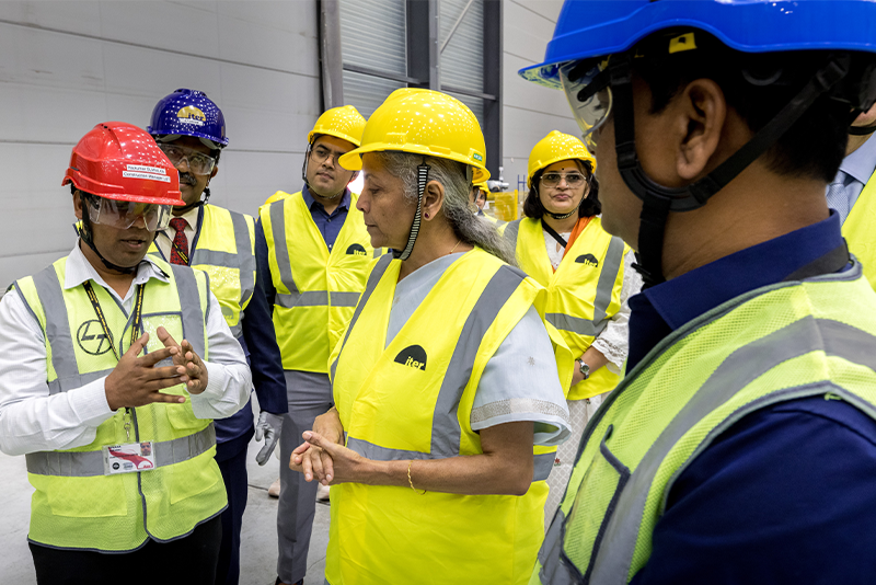 larsentoubro's tweet photo. Team L&T had the privilege of meeting and engaging with the Hon'ble Finance Minister of India, Smt. Nirmala Sitharaman during her visit to the ITER Project site in France.
The Hon'ble Minister interacted with our team members, showed keen interest in the project activities and appreciated L&T’s collective efforts, technical expertise and contribution to this prestigious international fusion energy project. #WeAreLnT