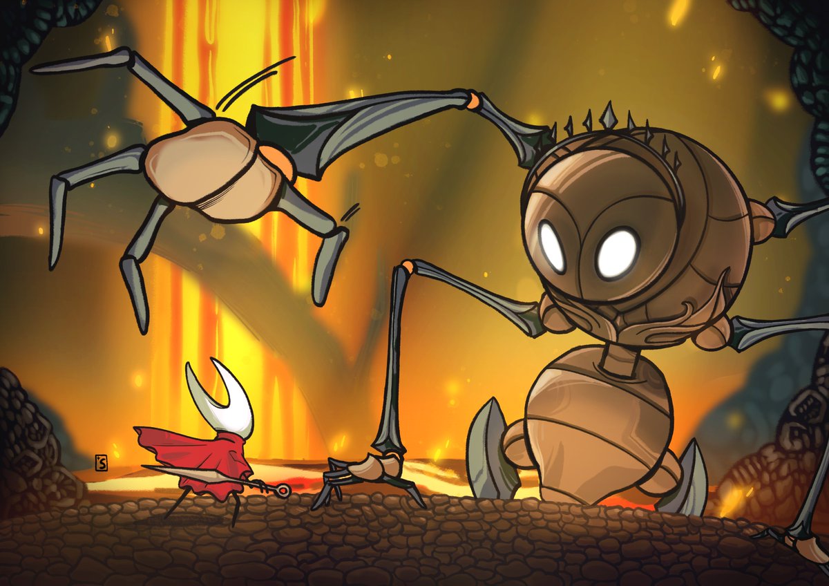 sacharner's tweet photo. fighting a giant #silksong https://t.co/e3PrmVb4ds