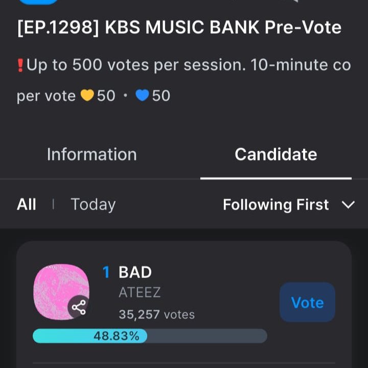 deukae7voting's tweet photo. [📢] DREAMCATCHERxATEEZ COLLAB

We'd like to thank @PirateGuardians and all ATINYs for their support during the Show Champion pre-voting! 🤍

Since we weren't able to provide many votes on Mubeat due to the short notice, we decided to return the favor by supporting ATEEZ's "BAD" in the Music Bank pre-voting on Fancast!

Please cast your votes for ATEEZ's "BAD" on the Fancast app, and don't forget to leave your voting proof in the replies!

📅 Voting ends on July 8 at 11:00 AM KST

You can find the guide in the replies. 📢