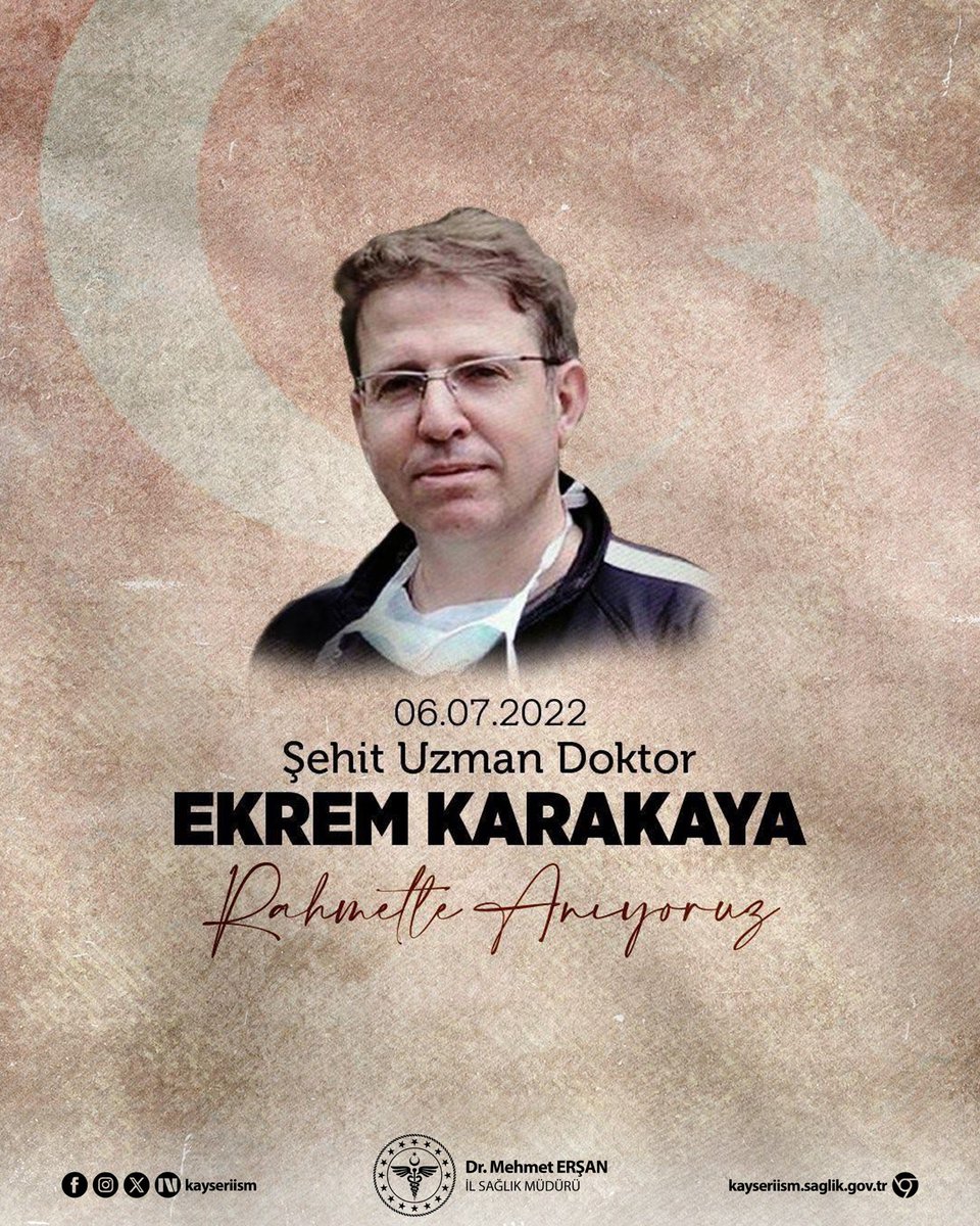 kayseriism's tweet photo. Görevi başında uğradığı menfur saldırı sonucu şehit edilen Kardiyoloji Uzmanı Dr. Ekrem Karakaya’yı vefatının 4. yılında rahmet ve özlemle anıyoruz.

@saglikbakanligi
@drmemisoglu
@kayserivaliligi
@gokmen_cicek_
@Dr_Mehmet_Ersan https://t.co/SDWFeVbQRq