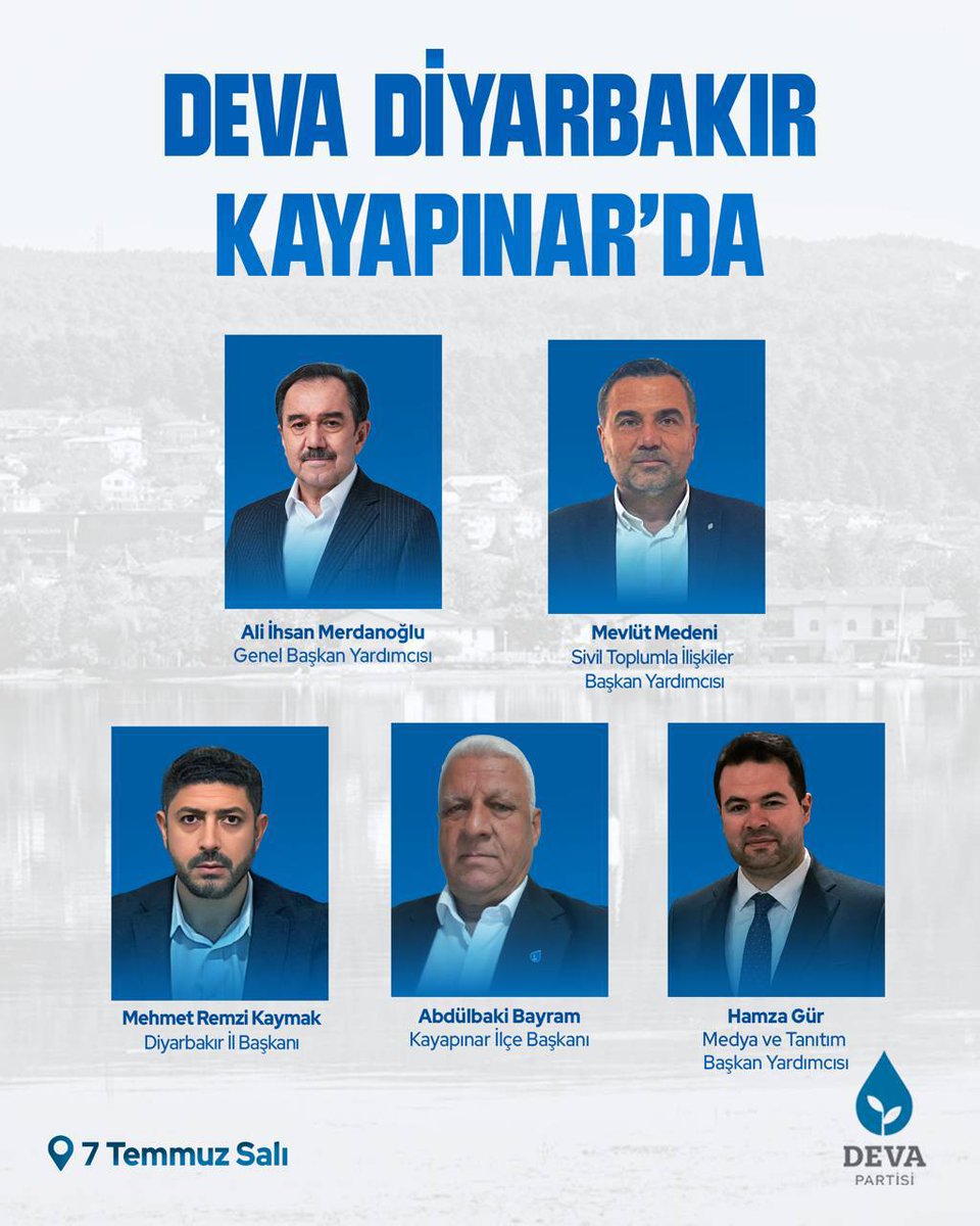 devapartisi's tweet photo. Genel Merkez Heyetimiz, 7 Temmuz Salı günü Diyarbakır Kayapınar’da. https://t.co/TX4T9AZhRh