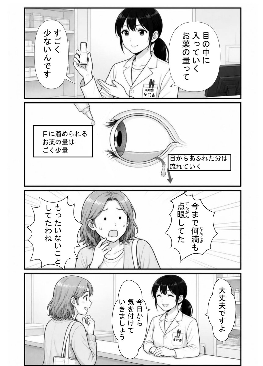 tabu_ann_'s tweet photo. 目薬へたくそ系薬剤師です
#漫画が読めるハッシュタグ　#薬剤師　#エッセイ漫画
#目薬　#ドライアイ https://t.co/VCqjQszRB2