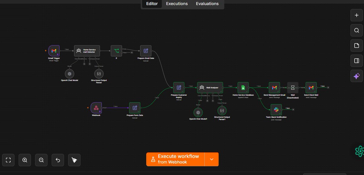 AjOpemi's tweet photo. @theStackedHq  Weekly Challenge
Built an AI Customer Inquiry Automation in n8n that:
✅Accepts Gmail + website form inquiries
✅Extracts the useful info
✅Notify Team
✅Auto acknowledge the client
A great exercise in building practical AI workflows for real businesses.
#n8n #AI https://t.co/Th6FC3kstc