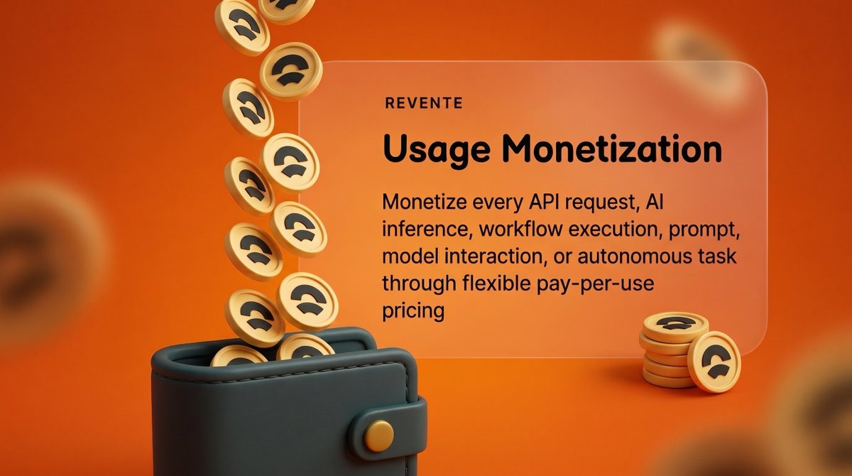 Revente_'s tweet photo. AI shouldn't stop at intelligence it should generate revenue. Revente enables flexible pay-per-use monetization for API calls, model inference, workflows, prompts, and autonomous services, ensuring every execution creates measurable value. https://t.co/x4Z1aTfQNM