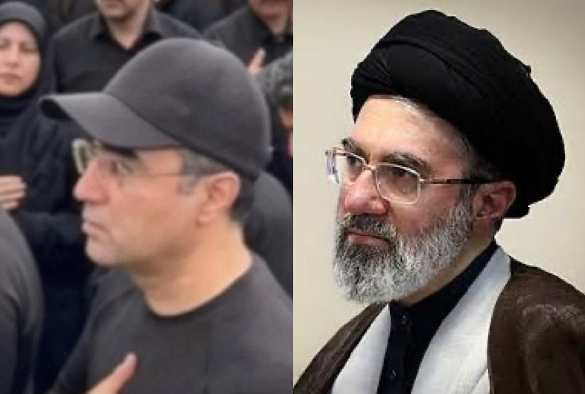 Kurdishgirl878's tweet photo. 🚨فوری

عکسی پخش شده از حضور مجتبی در مراسم چالسپاری پدرش، با خلع لباس و بدون ریش! https://t.co/pwJh4lz0wv