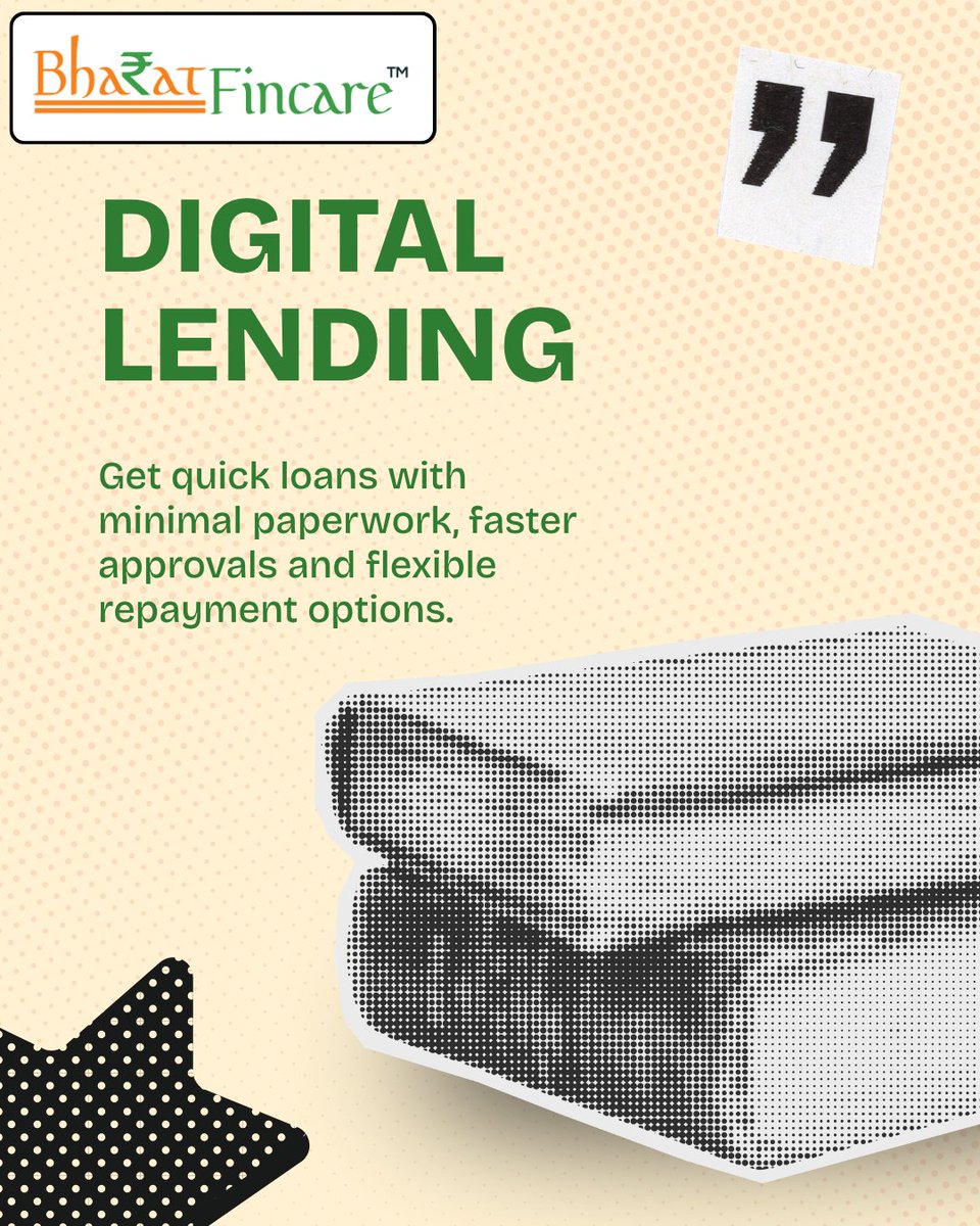 Bharatfincare's tweet photo. Finance doesn’t have to be complicated.
With Bharat Fincare, access digital lending, UPI payments, credit insights & investment solutions — all designed for speed, security & simplicity.
#BharatFincare #Fintech #DigitalFinance #UPI #SmartMoney #CashlessIndia #FinanceSimplified https://t.co/DXocPl1FVd