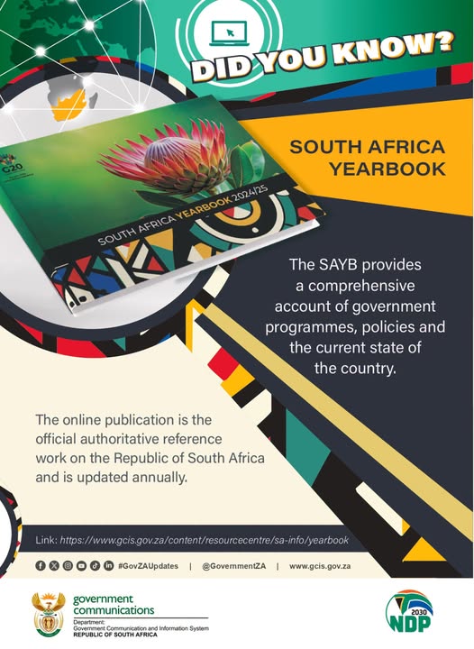 GCISNorthernCap's tweet photo. The South Africa Year Book offers a detailed overview of government   programs, policies, and the current state of our country. 📷📷
Discover the latest copy of this year's yearbook! Visit our website to   read more on
https://t.co/cndDx79H7u
#SAYB #StayInformed #GovZAUpdates https://t.co/FQxcdwintT