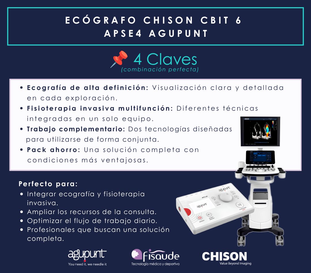 fisaude's tweet photo. 🔬 Alivia Fisioterapia ha incorporado el ecógrafo #CBIT6 de #CHISON y el #APSe4 de #Agupunt. Además, realizamos la entrega y puesta en marcha de ambos equipos.
ℹ️https://t.co/JOvmjMnVqW
#Fisaude #FisioterapiaAvanzadaFisaude #Fisioterapia #Ecografia #FisioterapiaInvasiva https://t.co/cWW8TkWxT9