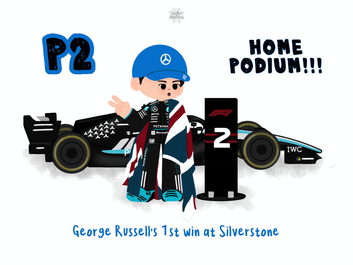 spiderMarkkie's tweet photo. [Upgrade]

George Russell's POLE and Podium + Special 1st Silverstone podium🏆 

#GR63 https://t.co/KMDAUXLkOT