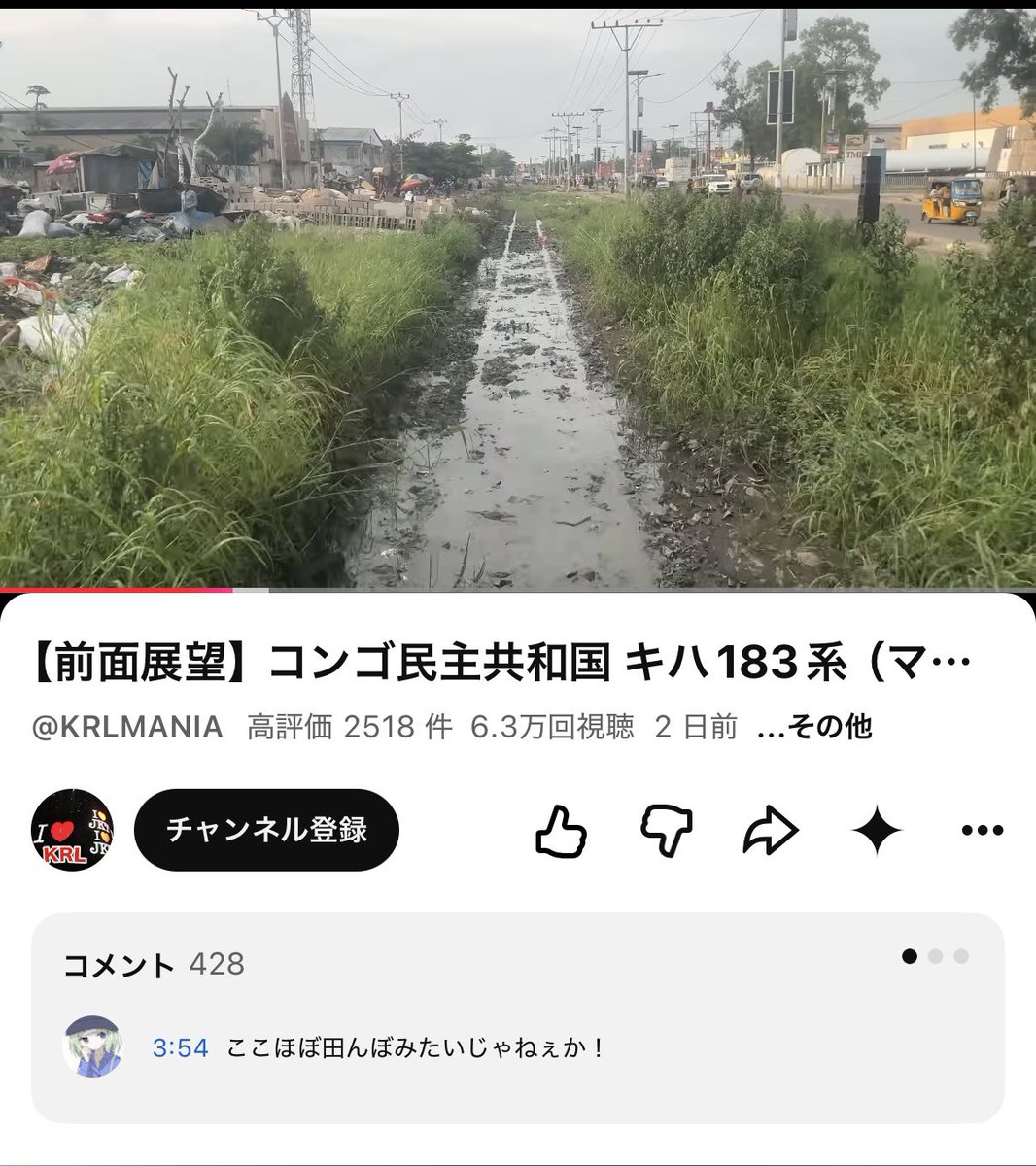 cashless_yk's tweet photo. コンゴ共和国の保線状態が終わりすぎてる所をを走るキハ183系乗りたすぎる…

もうほぼ線路埋まってるやん
ただ、治安が悪すぎるから流石に1人じゃ行けん https://t.co/miXMjjqUpK