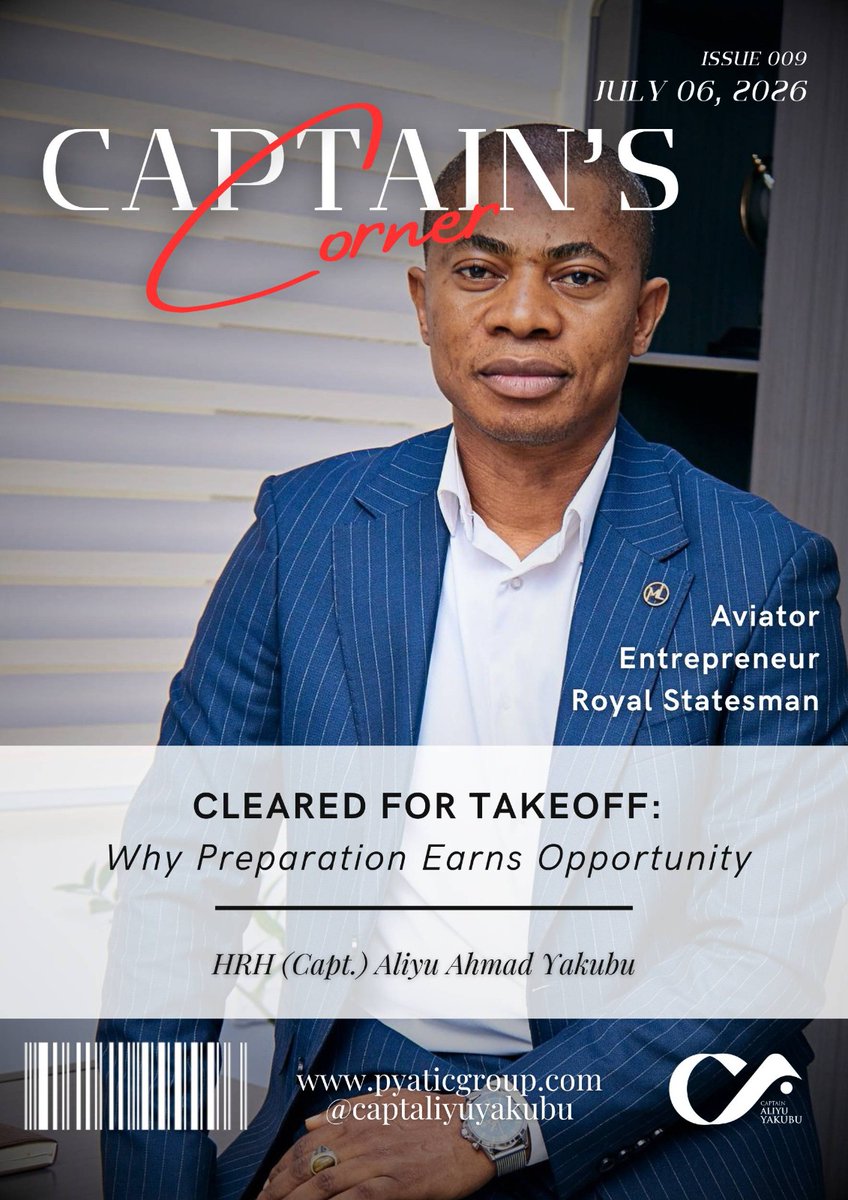 CaptAliyuYakubu's tweet photo. Opportunity rarely knocks on an unprepared door. What if your next breakthrough depends less on luck and more on your readiness? Read this week's edition of Captain's Corner.

https://t.co/XvkA5WyiUp https://t.co/0gVe67nt2j