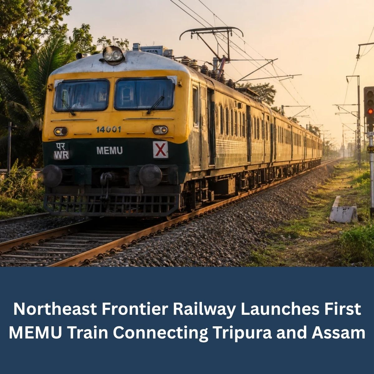 MetroRailNewsHQ's tweet photo. Northeast Frontier Railway Launches First MEMU Train Connecting Tripura and Assam
#NortheastFrontierRailway #MEMUTrain #Tripura #Assam #RailwayNews #RegionalConnectivity #InfrastructureDevelopment #MetroRailNews https://t.co/8hbneQmO4B